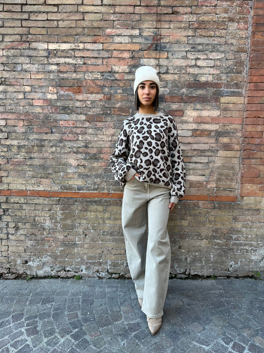 Maglione Leopardato Brown