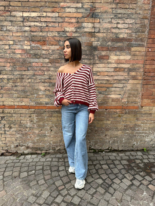 Cardigan Luxur Bordeaux