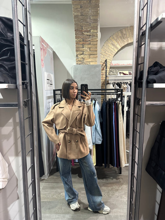 Trench Corto Beige