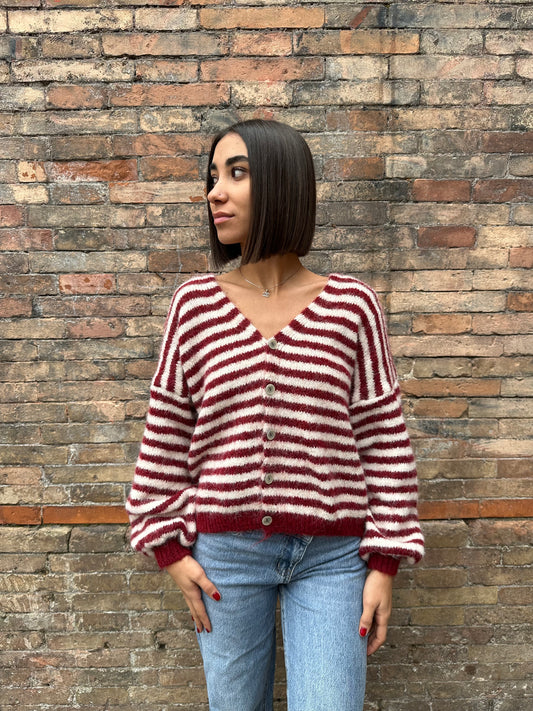 Cardigan Luxur Bordeaux